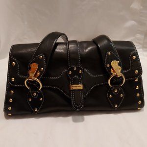 Vintage Michael Kors Black Leather Shoulder Bag